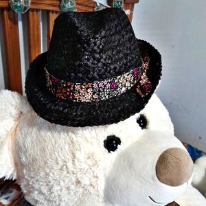 Betsey  Johnson Black  Fedora Hat